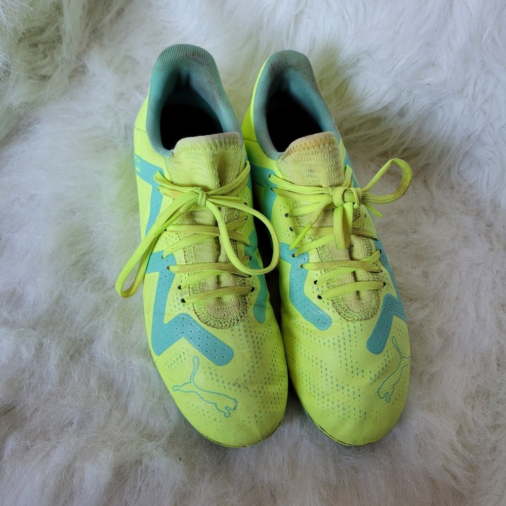 Puma Future Play FG/AG 107187-03 Mens 5 Yellow Teal Football Boot Soccer Cleats - Picture 5 of 14